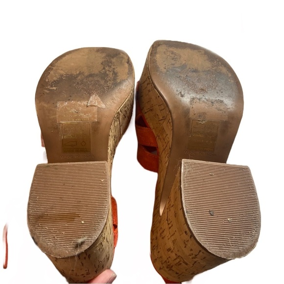 Free People Size EU 37 US 6.5 Lisbon Sunstar Mary Jane Orange Platform Sandals - Picture 5 of 7